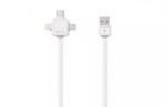 allocacoc Cablu USB Type C micro USB Lightning 1.5m alb Allocacoc (CABLE-USB/MC3-1.5WE-ALC) - pretexpert