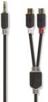 Nedis Cablu audio adaptor Jack 3.5 mm Stereo tata - 2x RCA mama 0.2m Nedis (CABW22250AT02) - pretexpert
