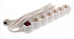 Well Prelungitor 6 prize 5m alb cu intrerupator cablu 3xG1.5mmp Well (EXTS-6S5M-SW/02-WL) - pretexpert