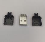  Mufa tata USB TIP A 2.0 pe cablu carcasa slim plastic (EL-1013)