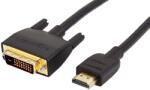 Cablu HDMI Tata - DVI-D 24+1 Tata 1.8m aurit FullHD negru (51580-H)