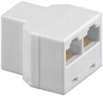 Goobay Adaptor 8p8c ISDN RJ45 mama la 2x RJ45 mama alb Goobay (93056) - pretexpert
