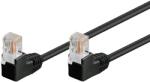 Goobay Cablu UTP Cat5e patch cord 0.5m RJ454-RJ45 cu mufe cotite negru Goobay (96085)