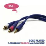  Cablu audio Jack 3.5 mm la 2x RCA 3m aurit (028-052)
