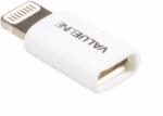 Valueline Adaptor iPhone Lightning tata - micro USB mama alb Valueline (VLMP39901W) - pretexpert
