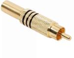  Mufa RCA aurita inel negru tata cablu maxim 6mm (05084FK)