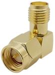  Adaptor convertor antena wifi RF coaxial SMA tata la SMA mama la 90 grade 50ohm de inalta calitate cupru placat cu aur (SMAM-SMAF-90)