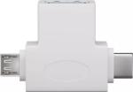 Goobay Adaptor USB 3.0 A mama la tata micro USB +USB Type C tata alb Goobay (55555) - pretexpert