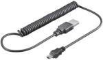 Goobay Cablu de date USB A tata- mini USB B tata spiralat 1m Goobay (48968) - pretexpert
