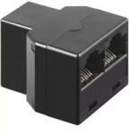 Goobay Adaptor 8p8c ISDN RJ45 mama la 2x RJ45 mama negru Goobay (50594) - pretexpert