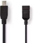 Nedis Cablu de date case de marcat fiscale USB 2.0 A mama - mini USB 5 pini tata OTG 0.2m Nedis (CCGP60315BK02) - pretexpert