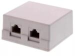 Well Priza dubla UTP cat6 RJ45 neecranat pe tencuiala Well (LANBOX-SM-U6X2-WL) - pretexpert