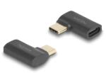 Delock Adaptor USB 40 Gbps USB Type-C PD 3.1 240 W cu mufă - cu manșon, curbat stânga / dreapta 8K 60 Hz