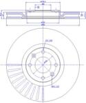 Ferodo Frana disc Disc frana Ferodo DDF1676C - compatibil Peugeot, Citroën, Opel, Vauxhall (FERODODDF1676C)
