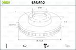 Valeo Frana disc Disc frana Valeo 186592 - compatibil Citroen, Peugeot (VALEO186592)