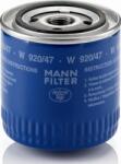 Mann-Filter W 920/47 - Filtru ulei AIXAM COUPE. CROSSOVER. JEEP CHEROKEE. CJ5 - CJ8. WRANGLER I. RENAULT TRAFIC. HITACHI UE. KOMATSU PC. MUSTANG 2000 0 - Mann-Filter-W 920/47 (MANNFILTERW92047)