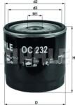 Mahle Filtru ulei Mahle OC 232 (MAHLEOC232)