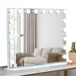 Hollywood Sminktükör, 58×46cm, LED, USB, Bluetooth, 3 szín, 15 izzó