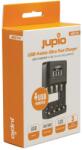 Jupio USB ultragyors elemtöltő LCD kijelzővel