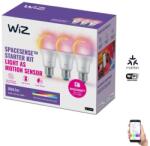 Philips KÉSZLET 3x LED RGBW Dimmelhető izzó A60 E27/8, 8W/230V 2200-6500K Wi-Fi - WiZ 8720169075610 (WI0129)