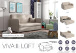 Mindigbútor VIVA LOFT III. előre nyíló rugós kanapé Mono 232 színben - smartbutor