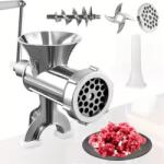 Razo Mașină de Tocat Carne Manuală din Oțel Inoxidabil cu Cleme - Multifuncțională pentru Carne, Legume și Cârnați (RZ-141) Masina de tocat manual