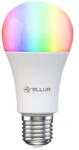 Tellur Bec inteligent LED RGB Tellur TLL331341, Wi-Fi, dimabil, E27, 9W, 820 lm, lumina alba si colorata (2700K-6500K + RGB), clasa energetica F (TLL331341)