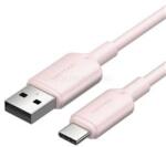 Vention USB-A 2.0/M -> USB-C/M, 1m, (rózsaszín), kábel (CTQPF) (CTQPF)