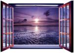 DEGRETS Fotótapéta DEGRETS 83723 Naplemente 3D ablak textil, 145x201cm (83723)