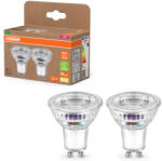 OSRAM GU10 LED 2W, 360 lm, 2700 K, melegfehér, áttetsző üveg-50 W izzó helyett, 2 darabos - Superstar+ Spot PAR16 (4099854245299)