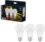 Bellalux E27 LED, 8W, 806 lm, 2700 K, melegfehér, opál műanyag-60 W normál izzó helyett, 3 darabos - Classic A (4058075595422)