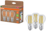 OSRAM E27 LED 7, 2W, 1521 lm, 4000 K, hidegfehér, áttetsző üveg-100 W normál izzó helyett, 3 darabos - Superstar+ Classic A filament (4099854348075)