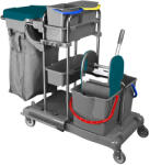 UCTEM PLAS Kombi takarítókocsi műanyag + krómvázas 2x18literes + 2x5literes vödör (KA445FK)