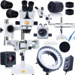 Rosfix trinokuláris sztereó mikroszkóp Gantry-n JupIter Pro MSJP-T-SDMS1 + 56xLED mikroszkóp megvilágító + Crux PRO kamera KMCP-HDMI-USB