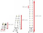 Ztrust scara telescopica cu doua tronsoane 2 x 7 trepte | 4, 4 m | Aluminiu (TAL3044)