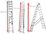 Ztrust scara multifunctionala cu 3 segmente 3 x 11 trepte | Aluminiu (TL311)