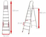 Ztrust scara cu platforma uz casnic Numar trepte: 8 buc | Inaltime podium: 1, 6 | Aluminiu (HL0108)