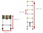 Ztrust scara telescopica 7 trepte | 2 m | Aluminiu (TTL1020)