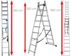 Ztrust scara multifunctionala cu 2 segmente 2 x 12 trepte | 5, 8 m | Aluminiu (TL212)