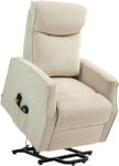 Homcom Elektromos Relaxációs Fotel 2 Távirányítóval, Lábtartóval és 8 Masszázsponttal, 74, 5x87, 5x110 cm, Krémszínű