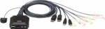 ATEN Switch KVM Aten CS22DP, 2 porturi, DisplayPort, USB, Negru (cs22dp-at)