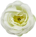  Élethű selyemvirág tearózsafej fehér-lime 5 cm