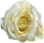  Élethű selyem nyílott rózsafej halvány sárga 8 cm