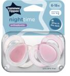 Tommee Tippee Suzete ortodontice Night Time, 6-18 luni, 2 bucati, roz, Tommee Tippee