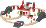 PlayTive Fire Brigade Train Set - 47 darabos Tűzoltóság fa vonat / vasút szett, favonat készlet (PlayTive_Fire_Brigade)