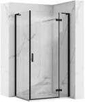 Rea Cabina de dus dreptunghiulara Rea Hugo cu usa batanta 90x80 cm negru (KPL-45222)