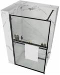 Rea Paravan de dus tip Walk-in Rea Bler 100x195 cm si etajera cu suport negru (KPL-K7634)