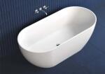 FLUMINIA Cada de baie freestanding ovala 170 cm, marmura compozit, alb mat, Fluminia Vezuv DR170X80GOMAT DR170X80GOMAT (DR170X80GOMAT)