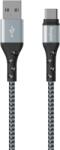 Energizer Metalic, nylon USB-C 2 metri, Argintiu (C520CKSL)