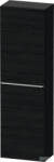 Duravit D-NEO 132x40x24 cm-es 1 ajtós félmagas szekrény rozsdamentes acél hatású fogantyúval, balos, matt fekete tölgy DE1318L70160000 (DE1318L70160000)